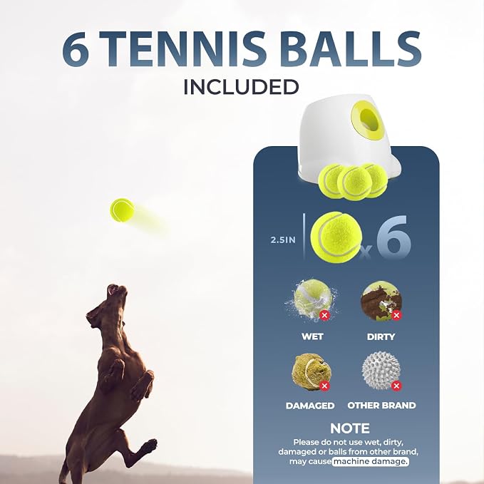 Automatic Dog Ball Launcher with 3 Distances & 6 Balls