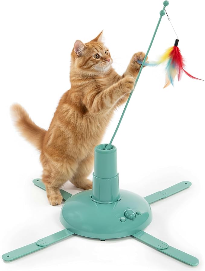 Electronic Motion Cat Toy with Moving Feather Wand