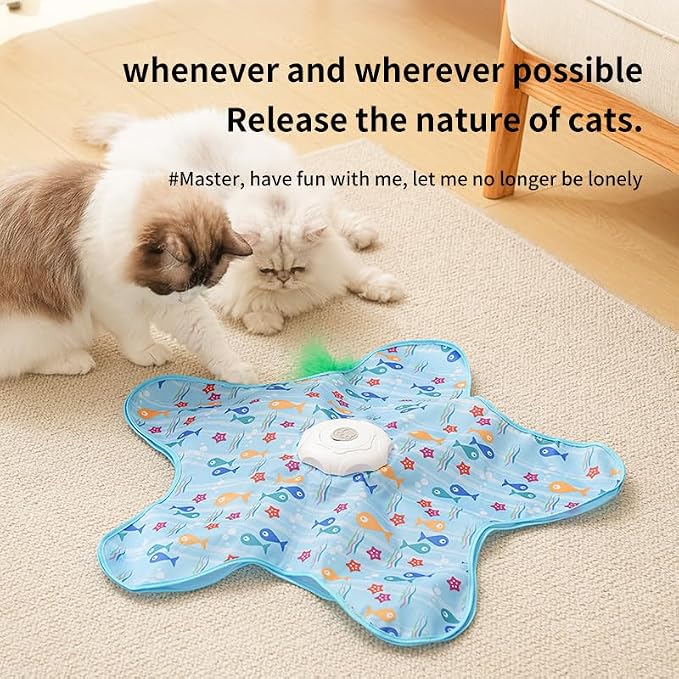 Rechargeable Automatic Cat Toy with Feather & 3 Play Modes