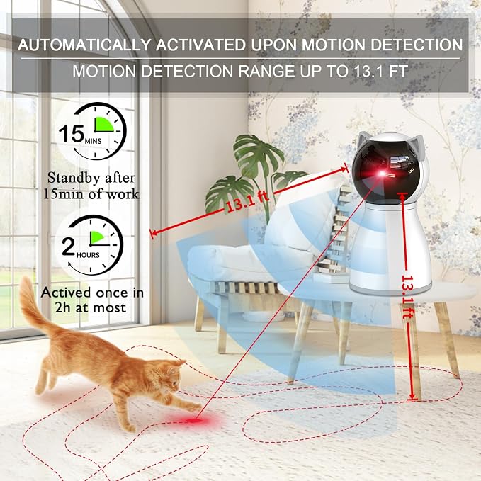 Automatic Cat Laser Toy with Motion Sensor & 3 Speed Modes