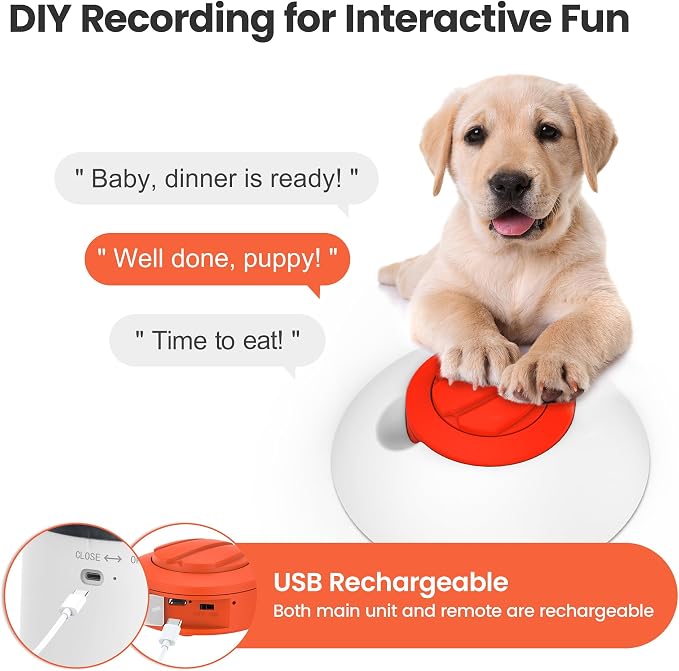 Interactive Dog Puzzle Feeder with Remote & Voice Recording