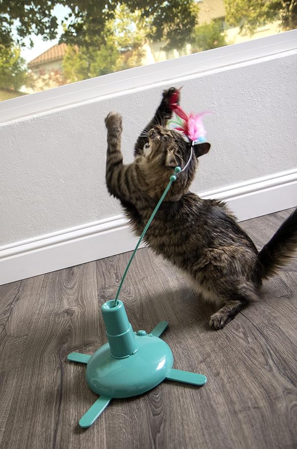 Electronic Motion Cat Toy with Moving Feather Wand