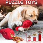 Treat Dispensing Puzzle Dog Toy with Squeaker & Durable Rubber