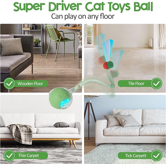 Automatic Moving Cat Toy Ball – Rechargeable Interactive Toy