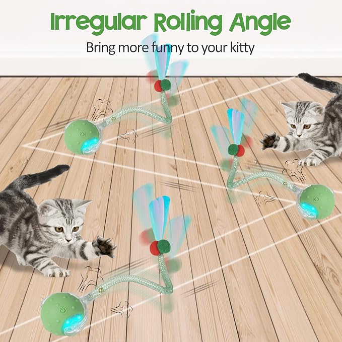 Automatic Moving Cat Toy Ball – Rechargeable Interactive Toy