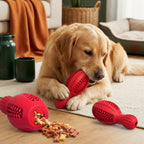 Treat Dispensing Puzzle Dog Toy with Squeaker & Durable Rubber