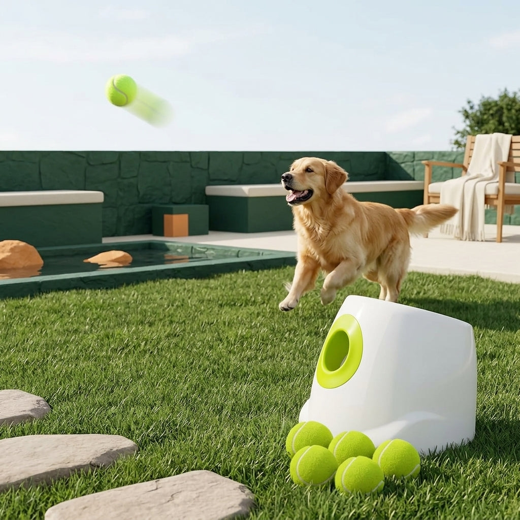Automatic Dog Ball Launcher with 3 Distances & 6 Balls